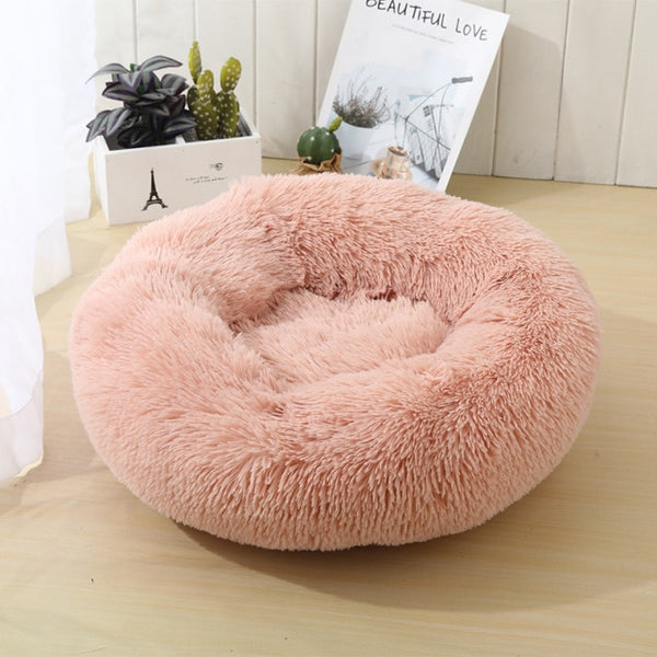 Round Cat Bed Dogs Bed House Kennel Pet Mats Soft Long Plush Mat Pet Warm Basket Cushion Cats House Sofa Machine Wash Kennel