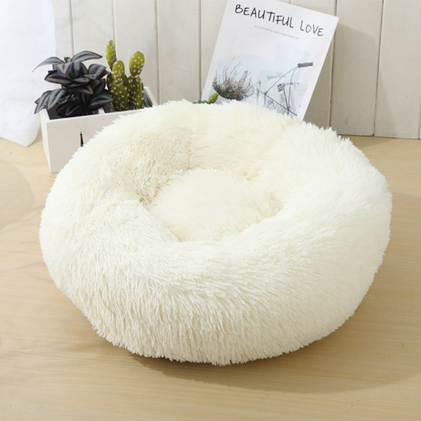 Round Cat Bed Dogs Bed House Kennel Pet Mats Soft Long Plush Mat Pet Warm Basket Cushion Cats House Sofa Machine Wash Kennel