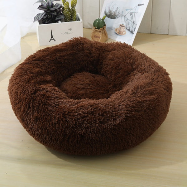 Round Cat Bed Dogs Bed House Kennel Pet Mats Soft Long Plush Mat Pet Warm Basket Cushion Cats House Sofa Machine Wash Kennel