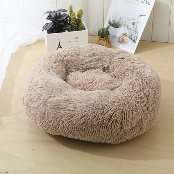 Round Cat Bed Dogs Bed House Kennel Pet Mats Soft Long Plush Mat Pet Warm Basket Cushion Cats House Sofa Machine Wash Kennel