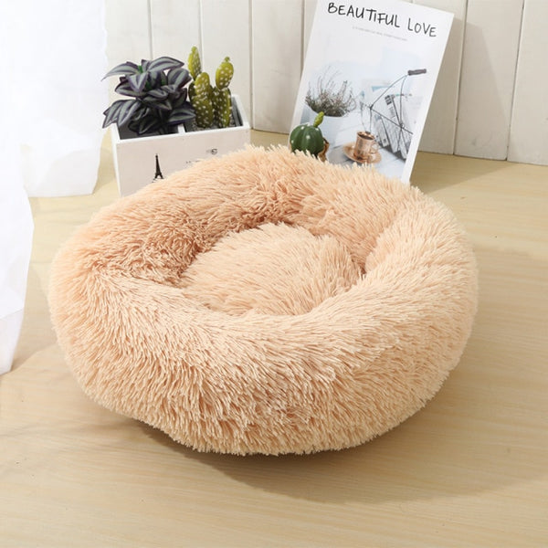 Round Cat Bed Dogs Bed House Kennel Pet Mats Soft Long Plush Mat Pet Warm Basket Cushion Cats House Sofa Machine Wash Kennel