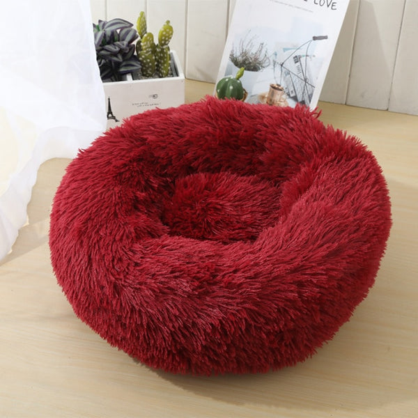 Round Cat Bed Dogs Bed House Kennel Pet Mats Soft Long Plush Mat Pet Warm Basket Cushion Cats House Sofa Machine Wash Kennel