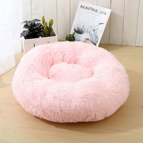 Round Cat Bed Dogs Bed House Kennel Pet Mats Soft Long Plush Mat Pet Warm Basket Cushion Cats House Sofa Machine Wash Kennel