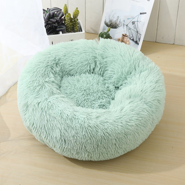 Round Cat Bed Dogs Bed House Kennel Pet Mats Soft Long Plush Mat Pet Warm Basket Cushion Cats House Sofa Machine Wash Kennel