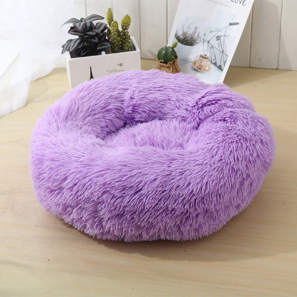 Round Cat Bed Dogs Bed House Kennel Pet Mats Soft Long Plush Mat Pet Warm Basket Cushion Cats House Sofa Machine Wash Kennel