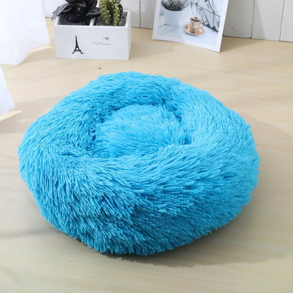 Round Cat Bed Dogs Bed House Kennel Pet Mats Soft Long Plush Mat Pet Warm Basket Cushion Cats House Sofa Machine Wash Kennel