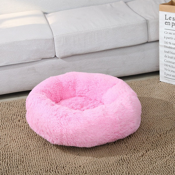 Round Cat Bed Dogs Bed House Kennel Pet Mats Soft Long Plush Mat Pet Warm Basket Cushion Cats House Sofa Machine Wash Kennel