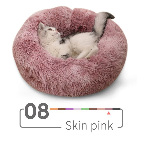 Super Soft Long Plush Cat Bed Pet Mat House Dog Bed Winter Warm Sleeping Cats Nest Round Cat Cushion Comfortable Pets Products