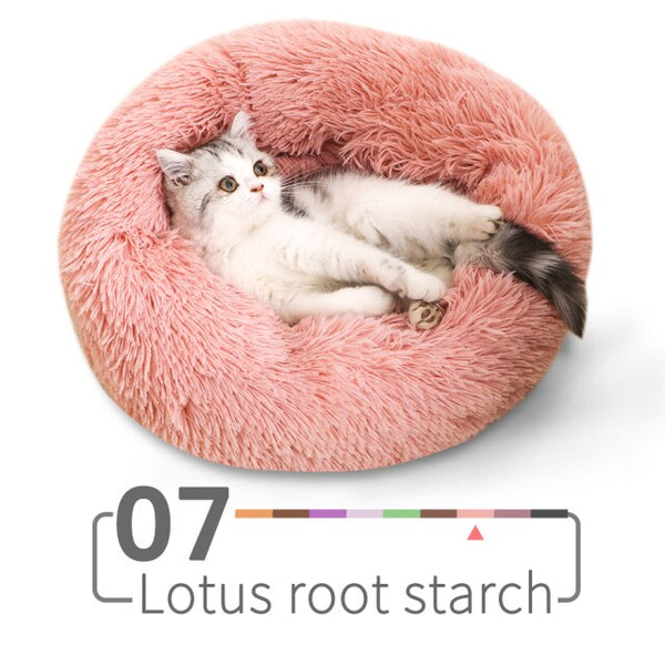 Super Soft Long Plush Cat Bed Pet Mat House Dog Bed Winter Warm Sleeping Cats Nest Round Cat Cushion Comfortable Pets Products