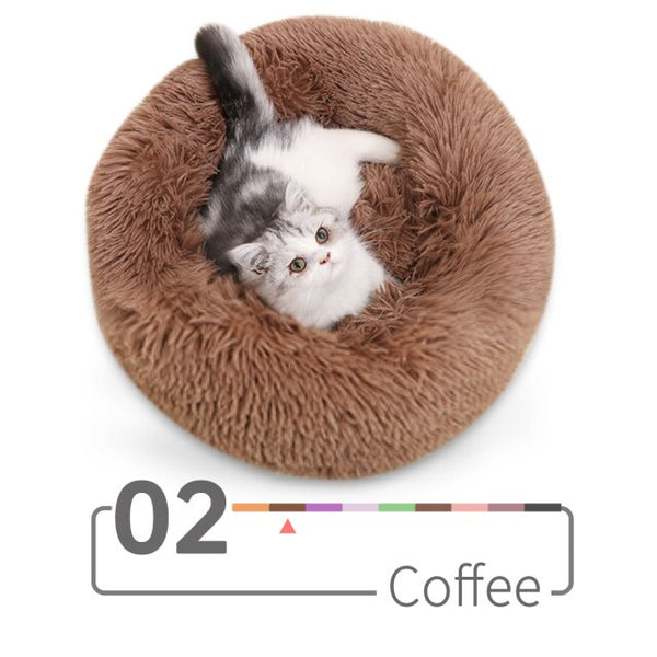 Super Soft Long Plush Cat Bed Pet Mat House Dog Bed Winter Warm Sleeping Cats Nest Round Cat Cushion Comfortable Pets Products